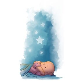 Illustration eines schlafenden Babys