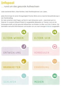 Screenshot der Startseite des Infopools